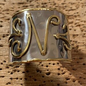 Gorgeous “N” Initial Cuff Bracelet